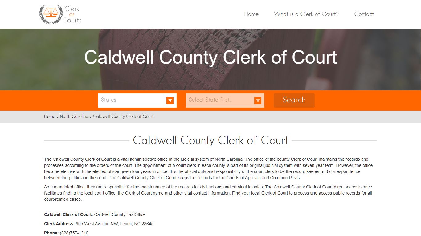 Caldwell County Clerk of Court