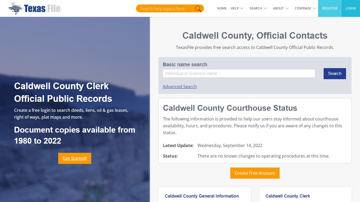 Caldwell County Clerk Official Public Records | TexasFile